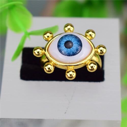 2021 New European and American Demon Eye Ring Crossborder Wax Drop Ring Factory Direct Sales