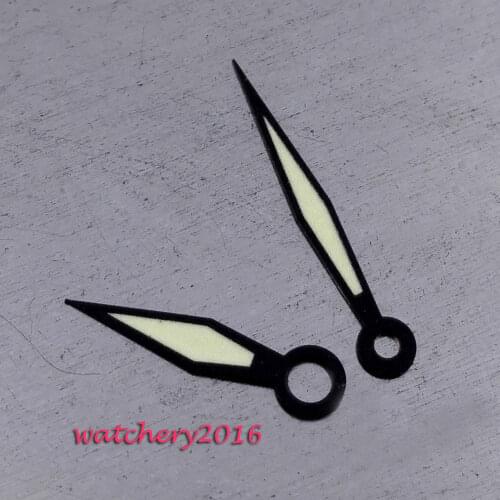 NEW black green luminous HAND FOR UNITAS ETA 6497 6497 ST36 movement Mens watch hands