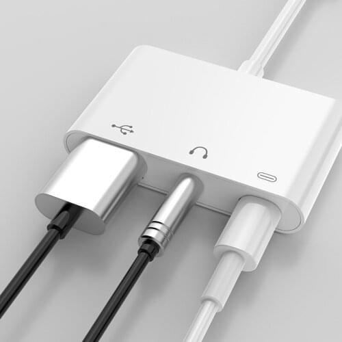 The New Small and Easy To Carry TYPE-C Call Live Sound Card Adapter Type-c Headset Adapter Three-in-one Jiao