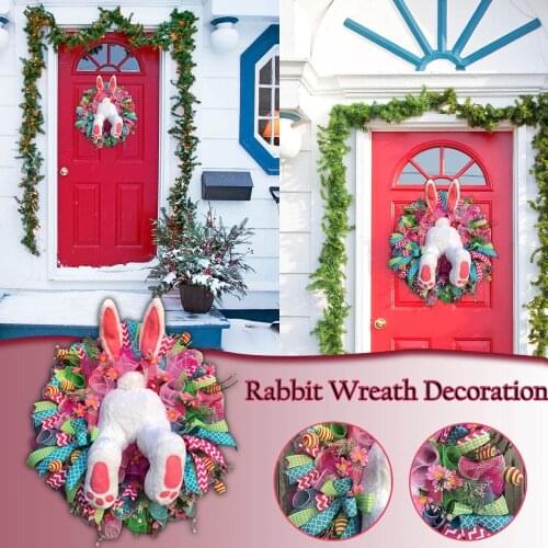 Easter Thief Bunny Butt With Ears Cartoon Bunny Shape Rabbit Wreath Cute Decoration Ornaments For Car/Home Door Party Supplies