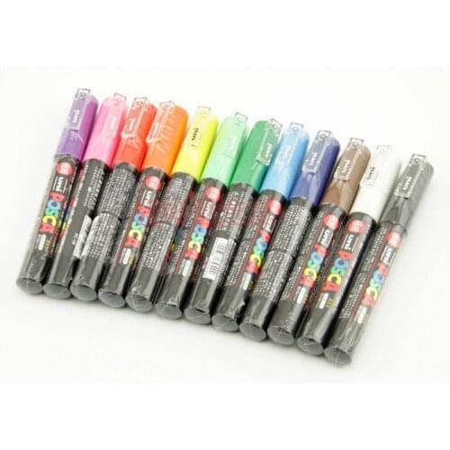POSCA PC-1M permanent art markers 0.7mm,12 colors/set