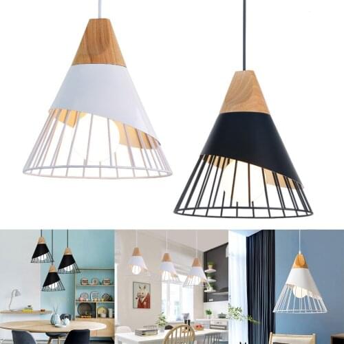 Nordic Pendant Lights Modern Vintage Wood Pendant Light LED Hanging Lamp Lighting Kitchen Island Bar Hotel Home Decor Luminaire