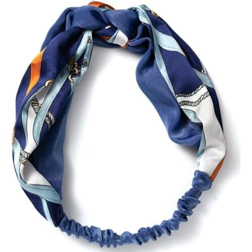 Korea Style Summer Hairband Women Hair Accessories Vintage Cross Knot Headband Headwrap Girls Floral Elastic Knotted Headwear