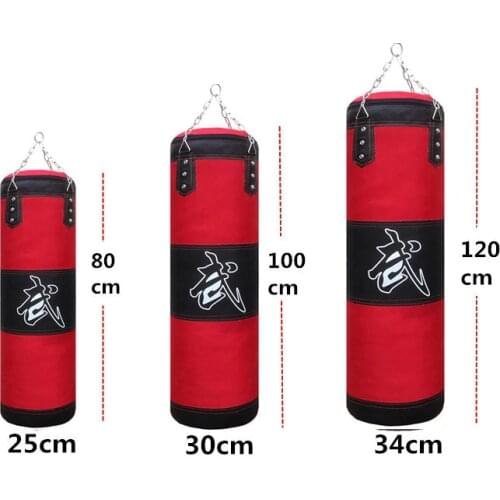 80cm 100cm 120cm Empty Boxing Sand Bag Hanging Kick Sandbag Boxing Training Fight Karate Sandbag Setwith Gloves Wrist Guard