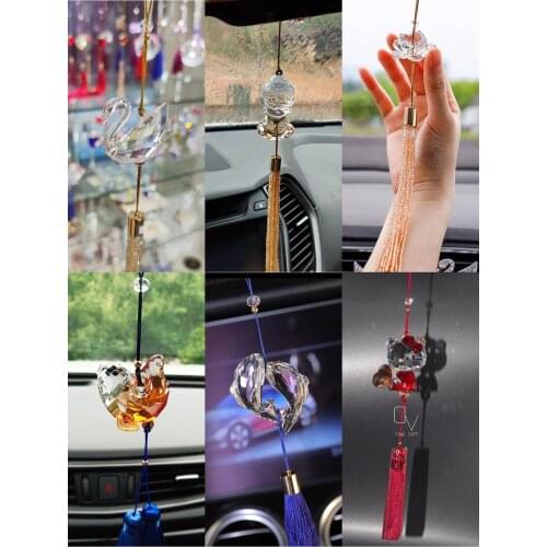 Multi Styles Austrian Crystal Car Hangings Christmas Tree Decorative Carved Home Ornaments Wishes Blessing Gift KT hanging