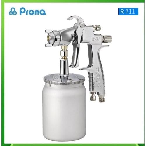 Prona R-711 Air Paint Spray Gun for Cars R711 Gravity Suction Pressure Pneumatic Tool Mini Painting Pistol Sprayer Tools Nozzle