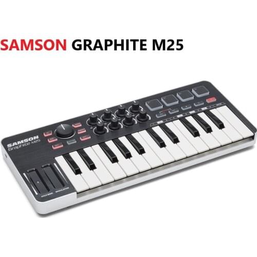 Samson GRAPHITE M25 Mini USB MIDI Controller 25 Keys for ipad Keyboard portable for Arranger performances