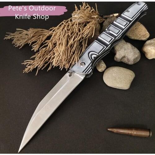 D2 Steel Blade Boutique Folding Knife, G10 Handle Portable Outdoor EDC Hand Tool, Camping, Mountaineering, Household Fruit Knife