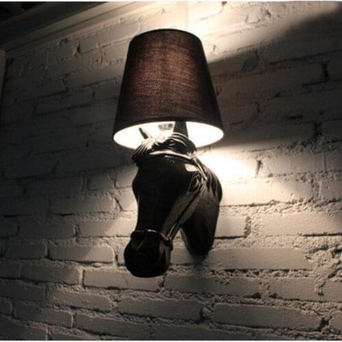 Modern led wall light AC85-265V rest room lamp bedroom reading wall sconce lamp decoration light Wall Mount Lamp Horse head