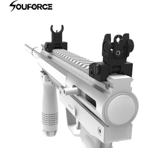 Tactical Hunting Iron Low Flip Up Front & Rear Sight Low profile folding design Dual Apertures for most Picatinny / Weaver rails