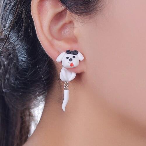 TTPAIAI 30 Brand Handmade Polymer Clay 3D Cute Animal Earrings For Women Fashion Lovely Sheep Stud Earrings Girl Kids Gift