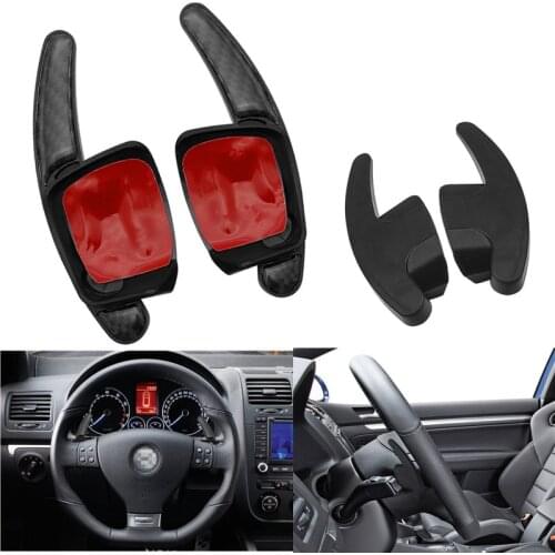 For Volkswagen VW Golf 7 MK7 2Pcs Car Steering Wheel Shift Paddle Shifter Extension Carbon Fiber Decoration Sticker Car Styling