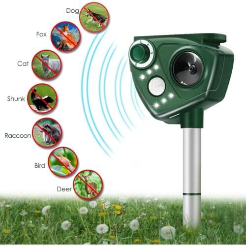 Outdoor Garden Solar Infrared Ultrasonic Animal Repeller Bird Cat Dog Controller Rodent Insect Contro Ultrasonic Animal Repeller