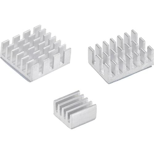 Uxcell Aluminum Heatsink with Conductive Adhesive Pad for RPI 3D Printer IC RAM, 14x14x6mm, 14x10x6mm, 9x9x5mm,1 Set