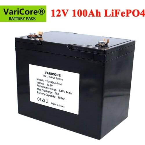 VariCore 12V 100Ah LiFePO4 Battery 12.8V Lithium Power Batteries 4000 Cycles For Campers Golf Cart Off-Road Off-grid Solar Wind
