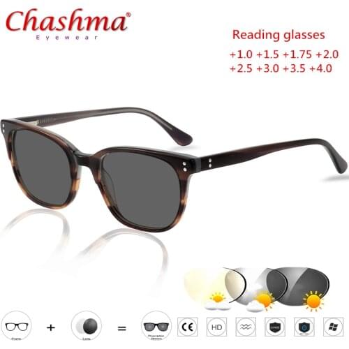 2019 Vintage Photochromic Reading Glasses Men Presbyopia Eyeglasses sunglasses discoloration with diopters 1.0 1.5 1.75 2.0