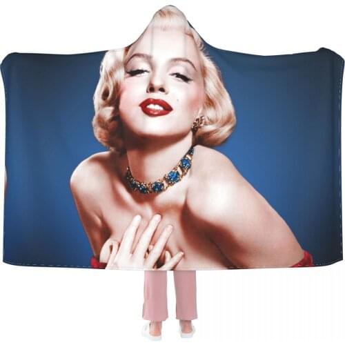 Marilyn Monroe 3d printed Hooded Blanket Adult colorful child Sherpa Wearable Blanket Microfiber Bedding style