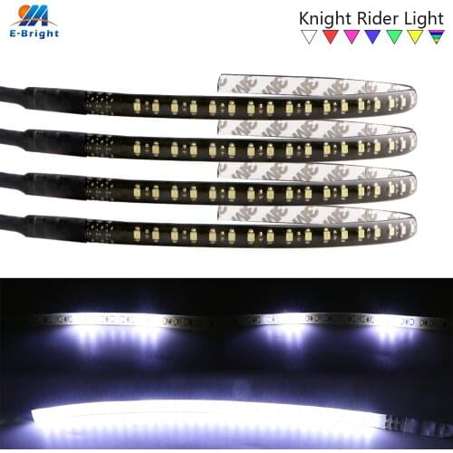 30CM Knight Rider Lights Flexible LED Strip Decorative Atmosphere Light Underglow Flowing Flash Waterproof for Car Scooter 4PCS
