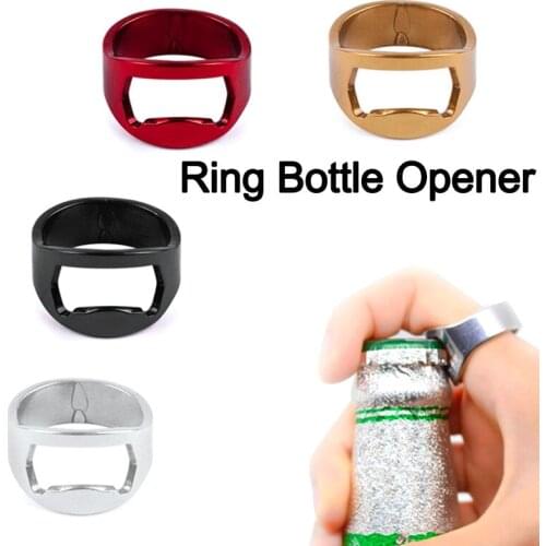 4pcs 22mm Mini Bottle Opener Multi-function Stainless Steel Finger Ring Ring-shape Bottle Beer Cap Opening Remover Kitchen Bar