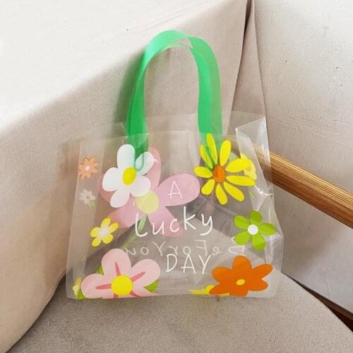 50pcs Transparent Tote Flower Plastic Bag Clothes Dress Gift Packaging Bags Christmas Thanksgiving Large Capacity