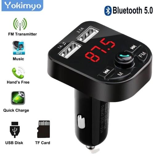 V5.0 Fm Radio Car Mp3 Player Bluetooth Format Support Mp3 Wav Plastic Car Mp3 Player With Bluetooth Wireless Fm Transmitter