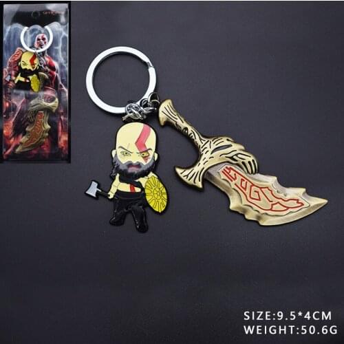 God Of War Kratos metal pendant figure falloy fashion key chain key ring