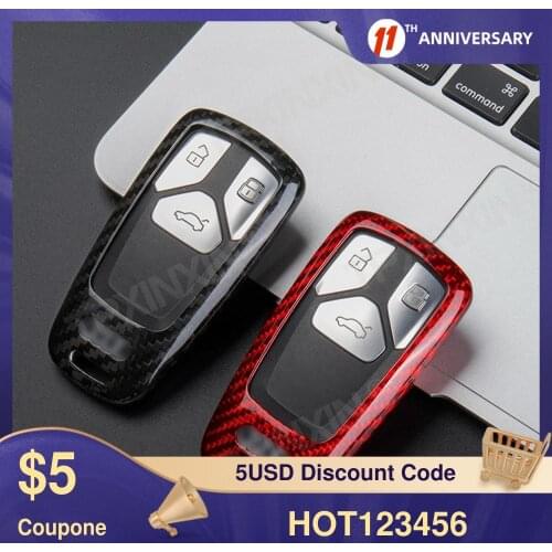 Carbon Fiber TPU Car Key Cover Case Protective Shell For AUDI A4/A4L/A5/TT 2014 2015 2017 Car Styling Accessories