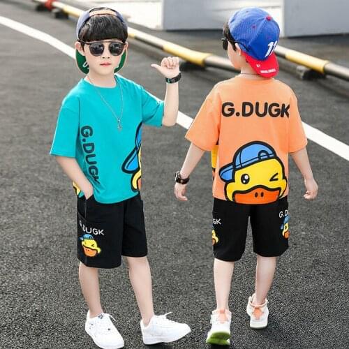 Kids Boys Clothes Summer Outfits Teenage Children Short Sleeve Shirt Shorts Set Boys Clothing Casual Suit 3 4 6 7 8 10 12 Years