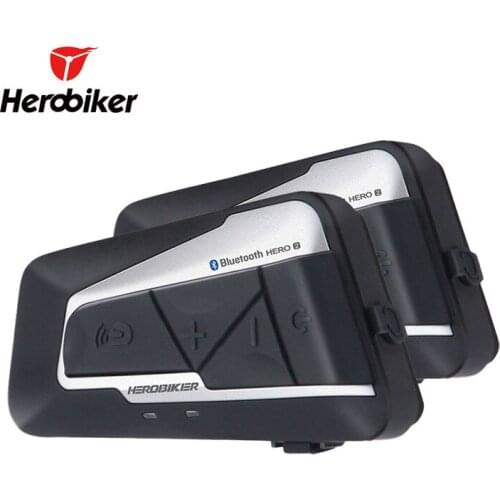HEROBIKER 1200M Bluetooth Intercom Motorcycle Helmet Interphone Headset Waterproof Wireless Bluetooth Moto Headset Interphone