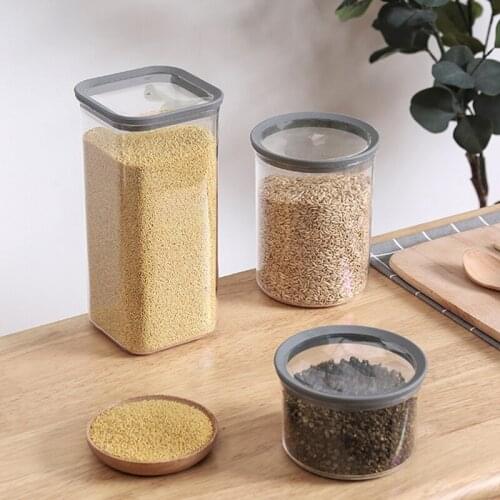 M17D 500/750/1000ml/1700ml/2200/2600ml Airtight Food Storage Box Sealed Ring Bottle Clear Transparent Container Kitchen Canister