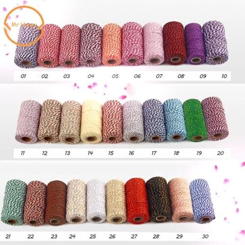 Wholesale 30 colors 100 meters Double color cotton rope cotton cord Used in gift wrapping Decorative gift The bakery