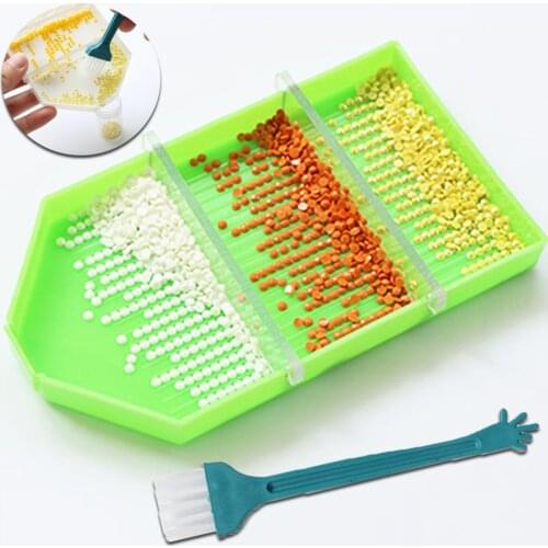 Diamond Painting Tools Accessories 4 Slots Large Tray Kits Easy to Work With 4 Colors Beads Together DIY Painting with Diamonds