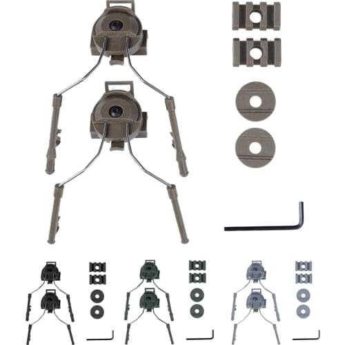 Helmet Rail Suspension Headset Support ARC Headphone Adapter Left and Right Side Attachments