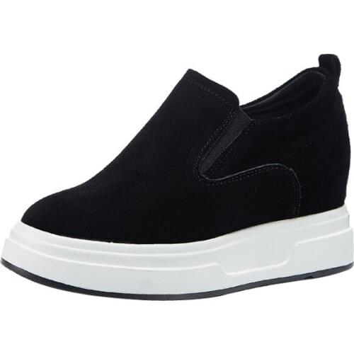 Shoes with Hidden Heels Fleece-Lined Warm Slugged Bottom Casual Autumn and Winter New Fashion All-Matching Sneakers 2021