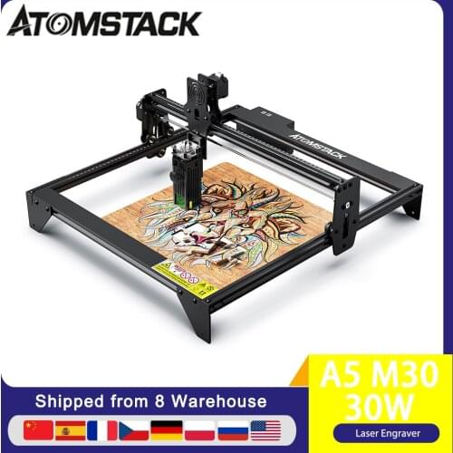 ATOMSTACK A5 M30 30W CNC Laser Engraver DIY Laser Engraving Cuting Machine 410*400mm Upgraded Fixed-focus Laser Eye Protection