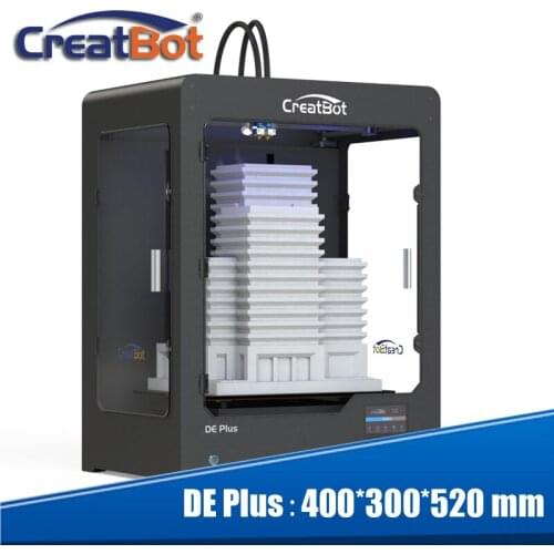 Best selling DE plus 02 3d printer machine dropship dual extruders DIY modeling super big size free 2 spools ABS/PLA filament
