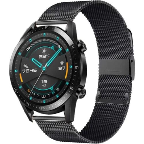Milanese strap For Samsung Galaxy watch 3 45mm 41mm/Active 2 46mm/42mm Gear S3 Frontier 20mm 22mm bracelet Huawei GT/2/2e band