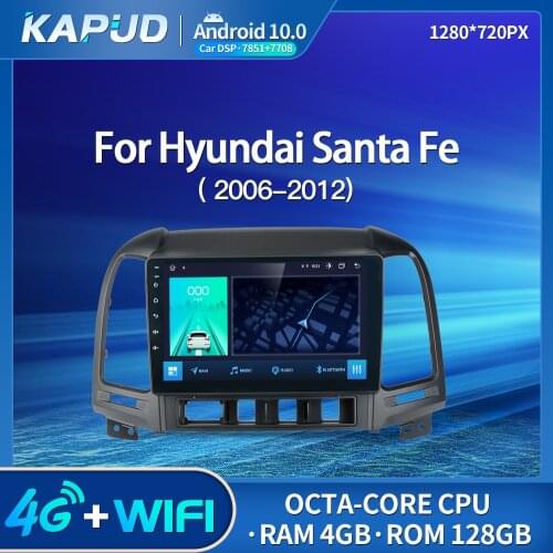 Kapud 9" Android 10 Octa-Core Car Multimedia Player Auto Radio Stereo For Hyundai Santa Fe 2 2006-2012 Series GPS Navigation