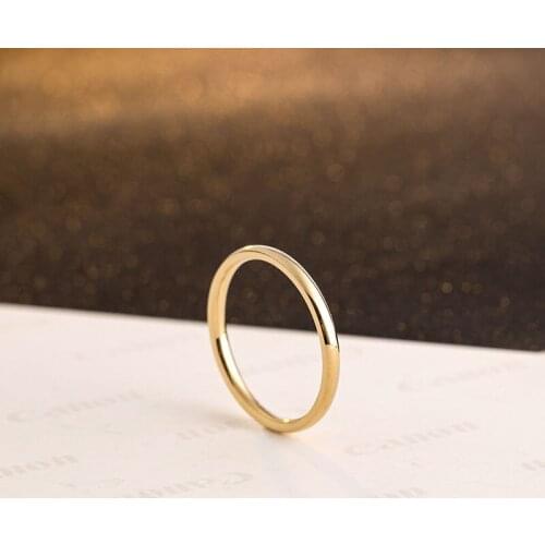 2020 2mm Stainless Steel Rose Gold Mens and Womens Rings Smooth Simple & Wedding Couple Jewelry