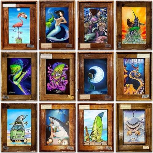 5D DIY Diamond Painting Kit Paint animal Flamingo Mermaid shark home decor Full Square&Round embroidery mosaic Cross stitch art
