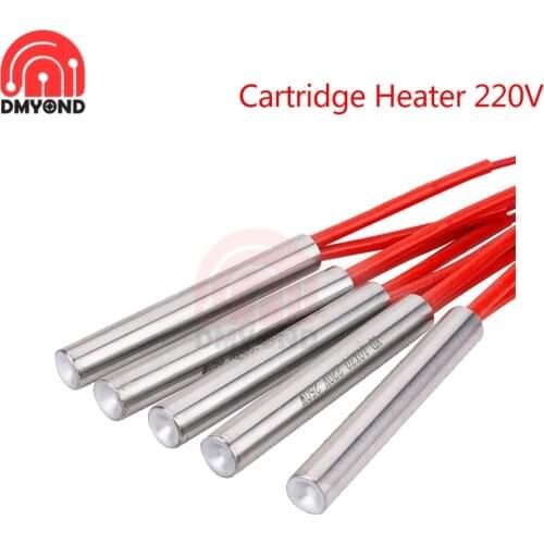 Electric Cartridge Heater Element 220V 100W Single-head Heating Tube Dry Burning Mold Stainless Steel Tubular Diameter 6*40MM