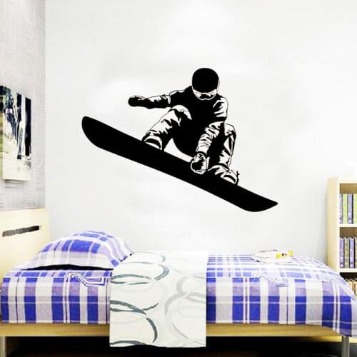 Extreme Sports Snowboarding Wall Sticker Snowboard Boy Interior Home Decor Kids Room Teens Bedroom Removable Decals Murals 4647