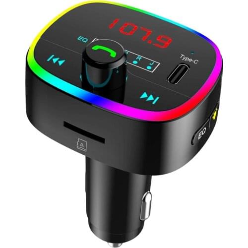 NEW-Bluetooth FM Transmitter for Car Wireless Car Radio Bluetooth Adapter Hands Free Calling Backlit QC3.0 Quick Charger