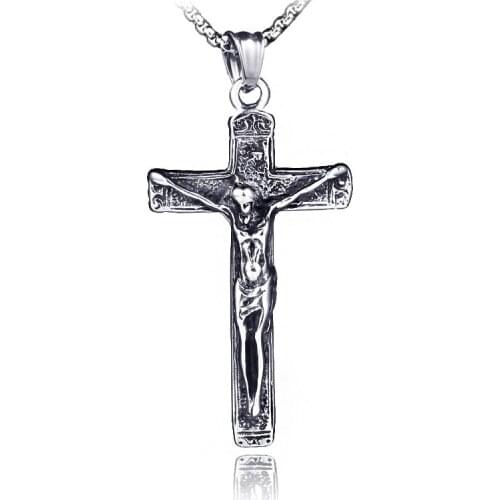 Wholesale Vintage Gothic Punk Religious Christian Faith Cross Pendant Chain Necklaces Collar Chunky for Women Men Jewelry