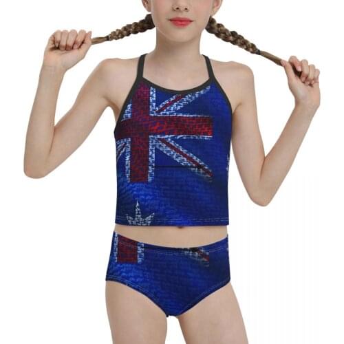 Patriotic Flag Swimwear for Children young Girl Print Australian Flag(2) Biquini 2021 Wholesale Brand Girl Swimming Suit