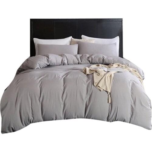 Simple Style Duvet Cover Set Solid Color Super Soft Bedding Set Twin Queen King Size Comforter Quilt Cover Bedclothes(Not Sheet)