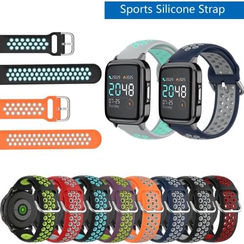 20mm 22mm Sport Silicone Breathable Strap For Haylou LS02 Replacement Watchbands
