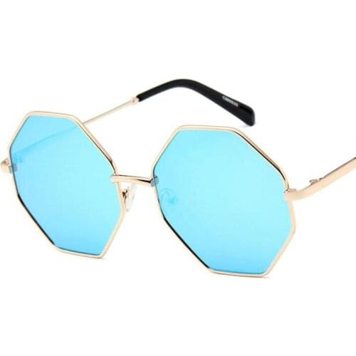 2021 New retro polygon sunglasses women Personality octagon metal sunglasses colorful mirror sunglasses for men shades for women