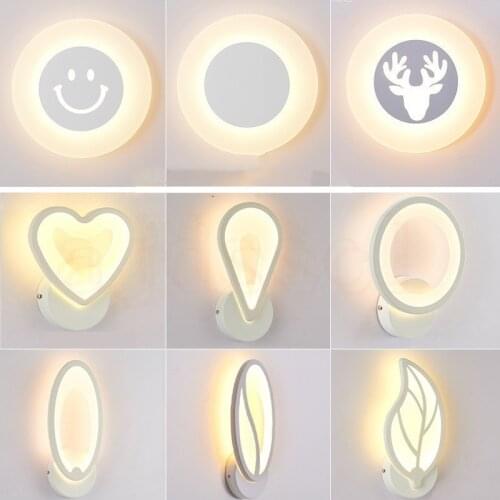 Wall Lamps Modern Minimalist Living Room Bedroom Bedside AC85V-260V LED Sconce black white Lamp Aisle Lighting decoration