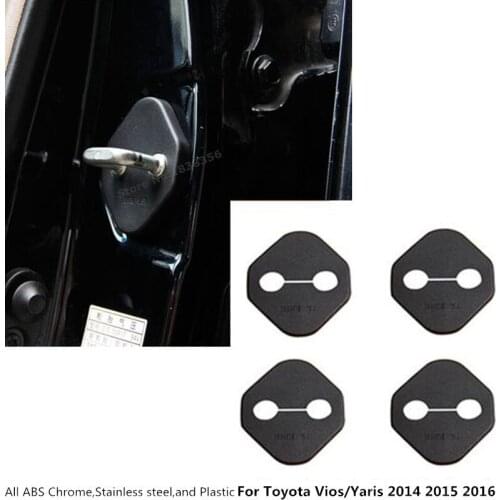 Car styling anti rust water proof Door lock keys protect buckle cover moulding 4pcs For Toyota Vios/Yaris/sedan 2014 2015 2016